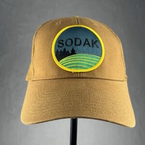 South Dakota SoDak Baseball Hat Trucker Hat  Snapback Mesh Tan
